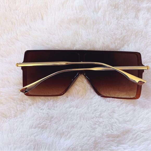 Ariel Brown Rectangle Full Frame Sunglasses - Picture 11 of 11